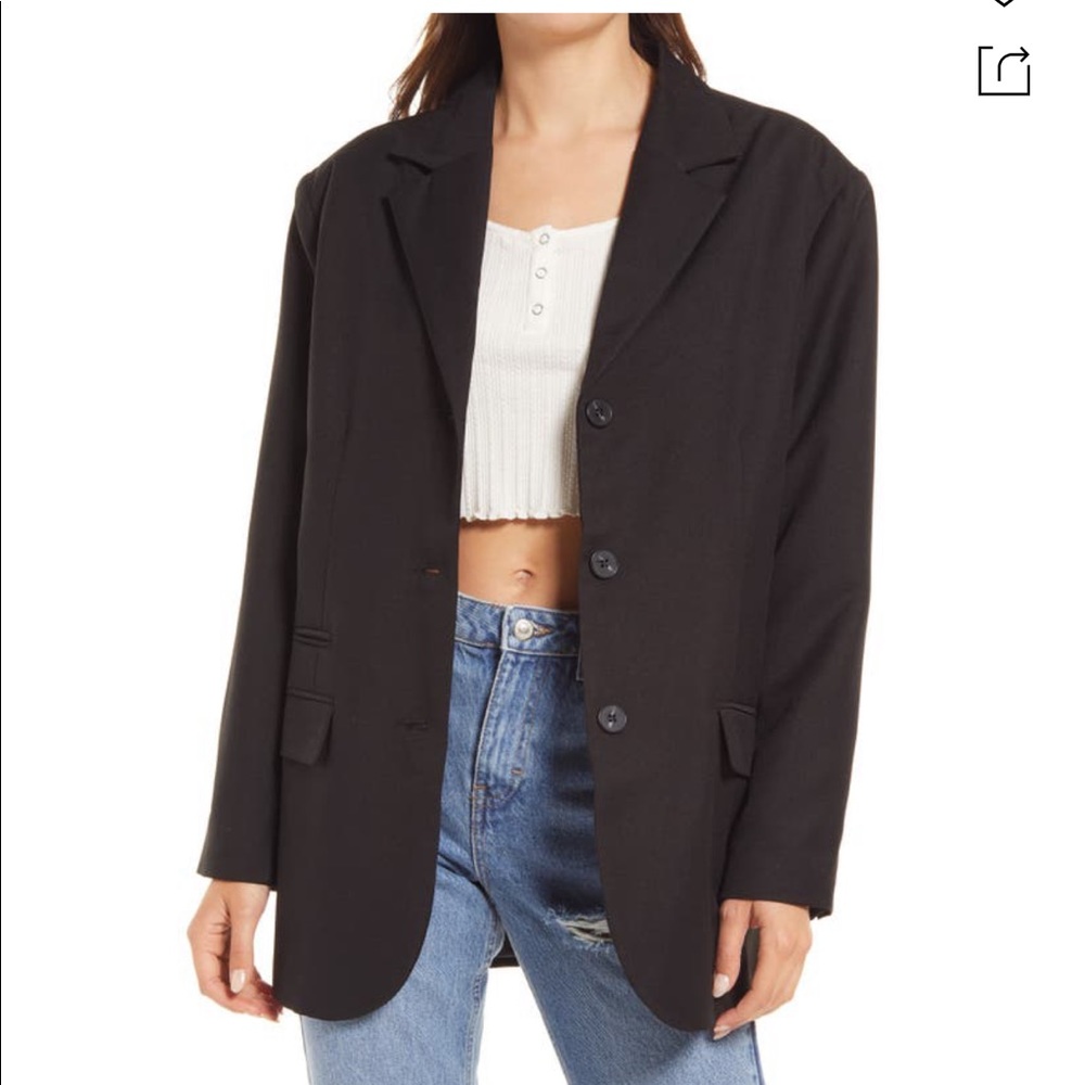 Topshop oversized single breasted blazer, NWT, black, XS